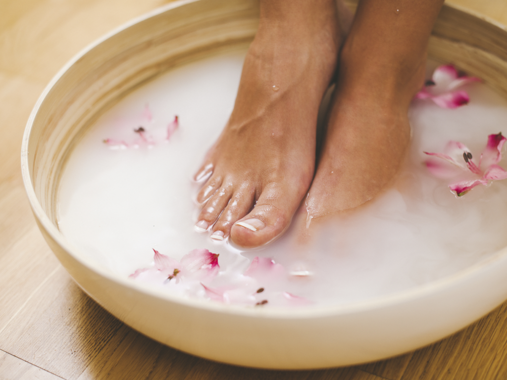 foot soak to remove dead skin and calluses